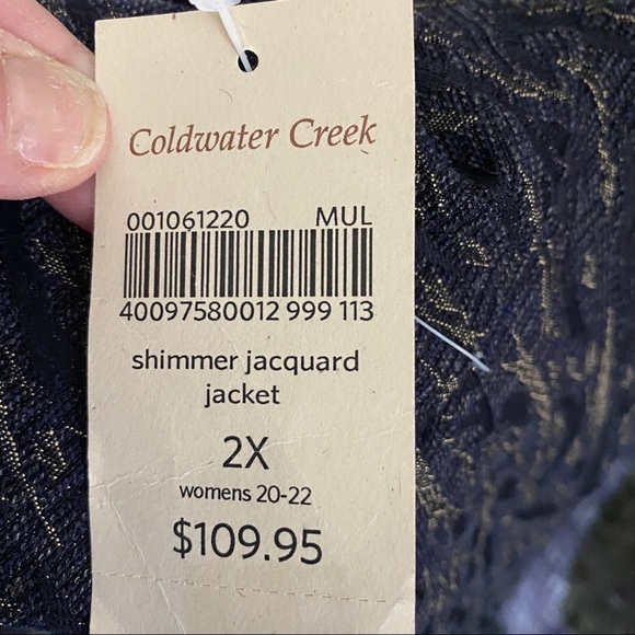 Coldwater Creek | Purple Shimmer Jacquard Blazer 2 - Picture 8 of 8